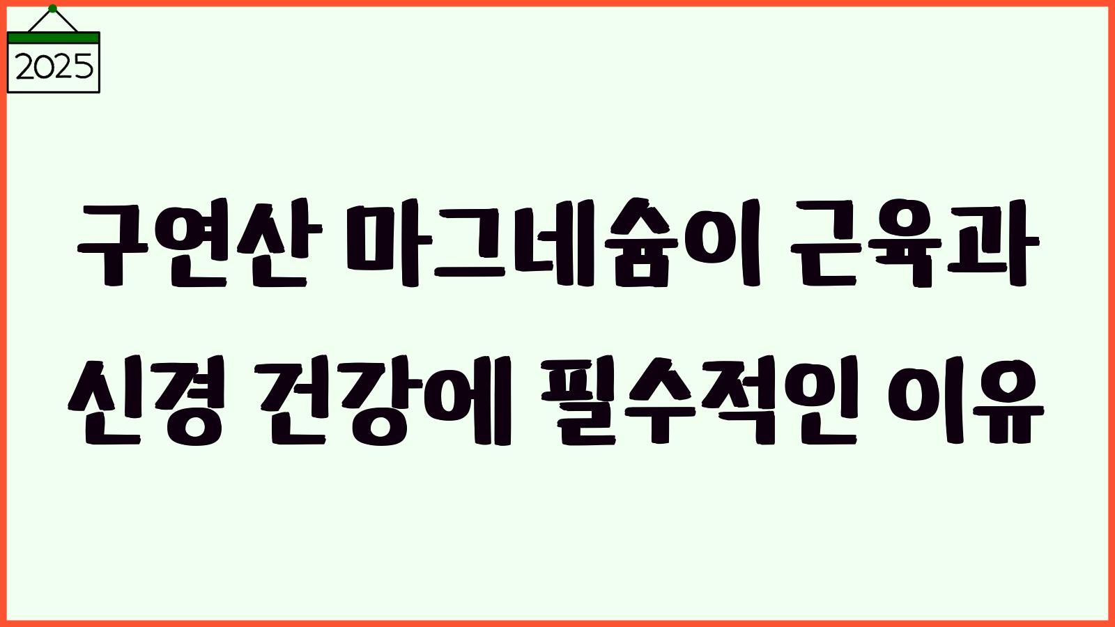 구연산 마그네슘 효능